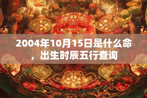 2004年10月15日是什么命,出生时辰五行查询 2004年10月15日是什么命,出生时辰五行查询