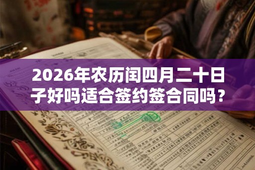 2026年农历闰四月二十日子好吗适合签约签合同吗？