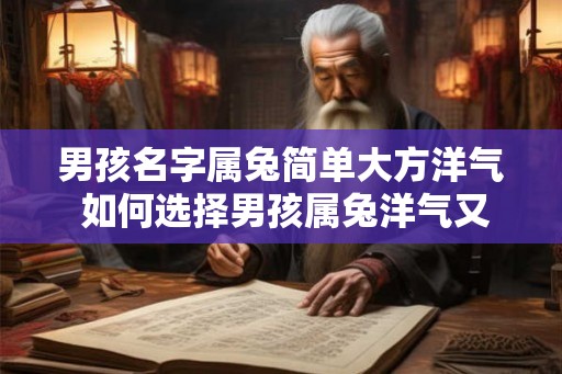 男孩名字属兔简单大方洋气 如何选择男孩属兔洋气又简单的名字