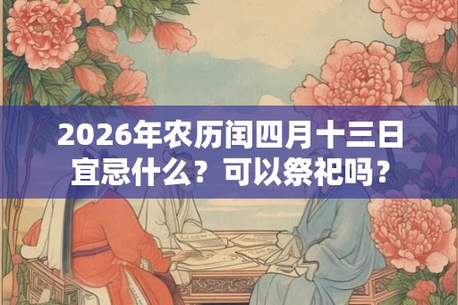 2026年农历闰四月十三日宜忌什么？可以祭祀吗？