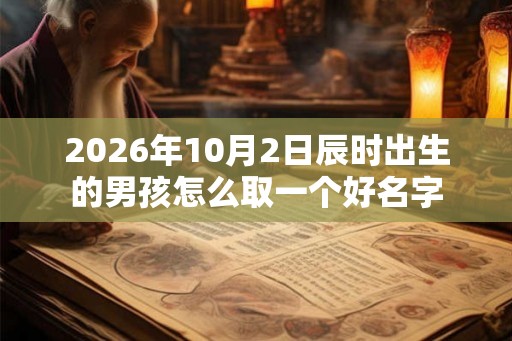 2026年10月2日辰时出生的男孩怎么取一个好名字