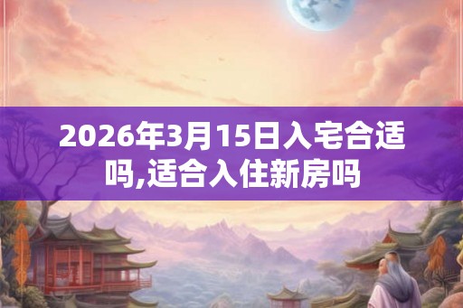 2026年3月15日入宅合适吗,适合入住新房吗