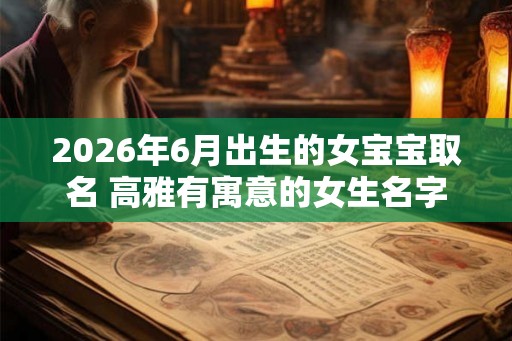 2026年6月出生的女宝宝取名 高雅有寓意的女生名字