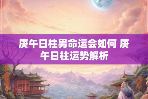 庚午日柱男命运会如何 庚午日柱运势解析