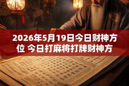 2026年5月19日今日财神方位 今日打麻将打牌财神方位