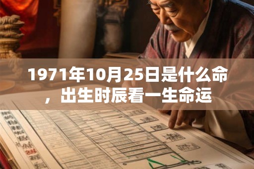 1971年10月25日是什么命,出生时辰看一生命运 1971年10月25日是什么命,出生时辰看一生命运