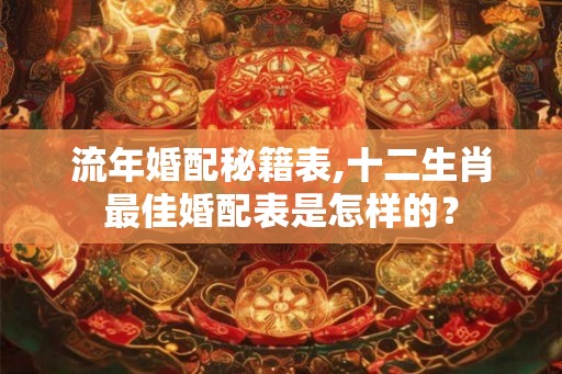 流年婚配秘籍表,十二生肖最佳婚配表是怎样的？