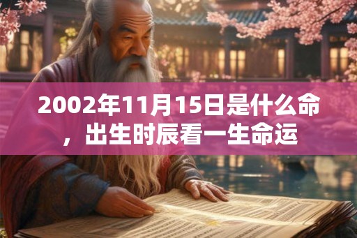 2002年11月15日是什么命，出生时辰看一生命运