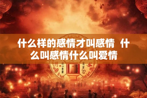 什么样的感情才叫感情 什么叫感情什么叫爱情 什么样的感情才叫感情 什么叫感情什么叫爱情