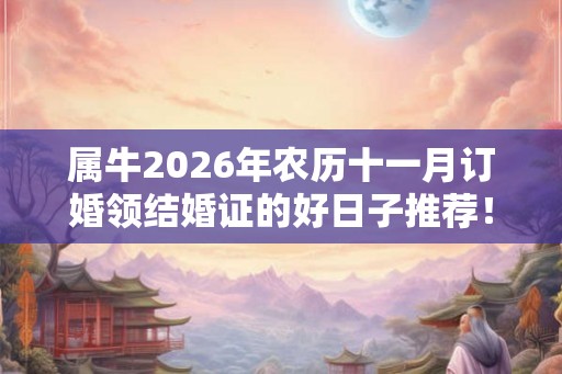 属牛2026年农历十一月订婚领结婚证的好日子推荐! 属牛2026年农历十一月订婚领结婚证的好日子推荐!