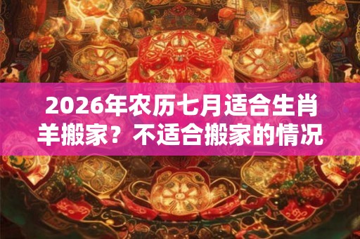 2026年农历七月适合生肖羊搬家？不适合搬家的情况介绍