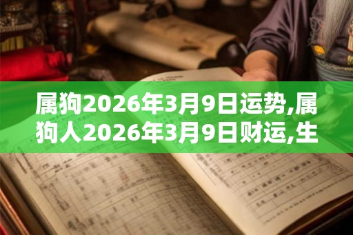 属狗2026年3月9日运势,属狗人2026年3月9日财运,生肖狗2026年3月9日运势 属狗2026年3月9日运势,属狗人2026年3月9日财运,生肖狗2026年3月9日运势