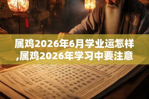 属鸡2026年6月学业运怎样,属鸡2026年学习中要注意什么