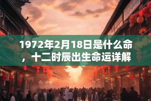 1972年2月18日是什么命，十二时辰出生命运详解
