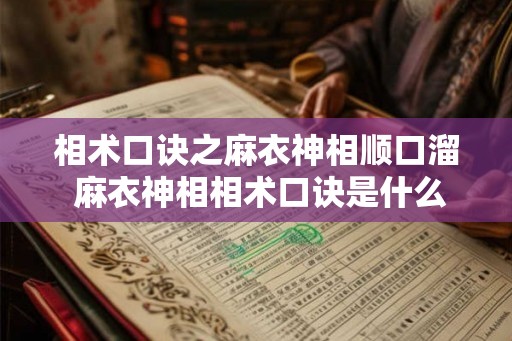 相术口诀之麻衣神相顺口溜 麻衣神相相术口诀是什么
