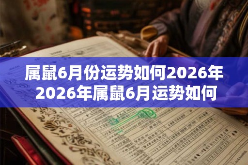 属鼠6月份运势如何2026年 2026年属鼠6月运势如何