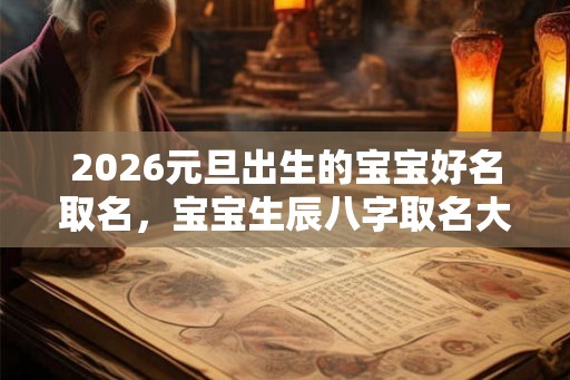 2026元旦出生的宝宝好名取名，宝宝生辰八字取名大全