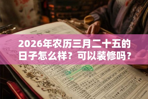 2026年农历三月二十五的日子怎么样?可以装修吗? 2026年农历三月二十五的日子怎么样?可以装修吗?