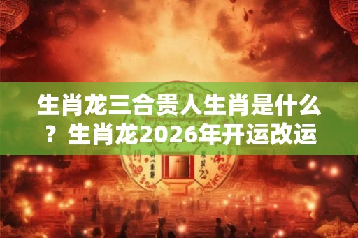 生肖龙三合贵人生肖是什么？生肖龙2026年开运改运方法？
