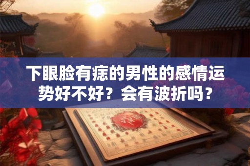 下眼脸有痣的男性的感情运势好不好？会有波折吗？