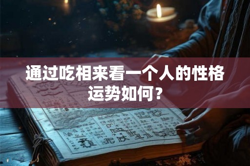 通过吃相来看一个人的性格运势如何？