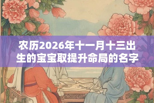 农历2026年十一月十三出生的宝宝取提升命局的名字