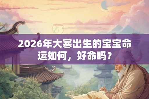 2026年大寒出生的宝宝命运如何,好命吗? 2026年大寒出生的宝宝命运如何,好命吗?