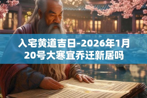 入宅黄道吉日-2026年1月20号大寒宜乔迁新居吗
