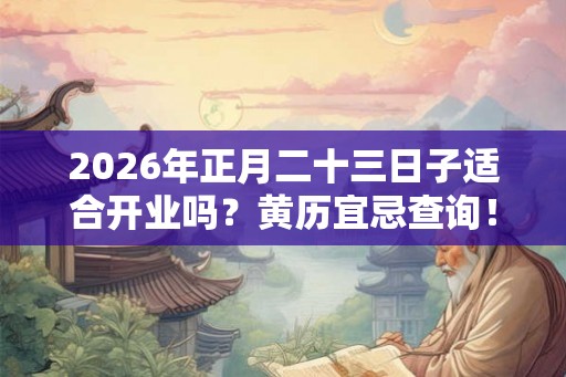 2026年正月二十三日子适合开业吗？黄历宜忌查询！