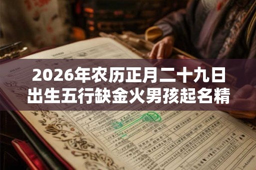 2026年农历正月二十九日出生五行缺金火男孩起名精选