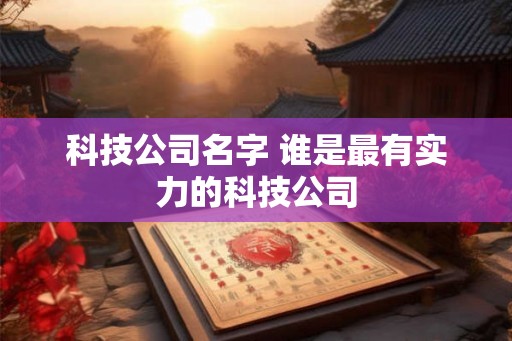 科技公司名字 谁是最有实力的科技公司 科技公司名字 谁是最有实力的科技公司