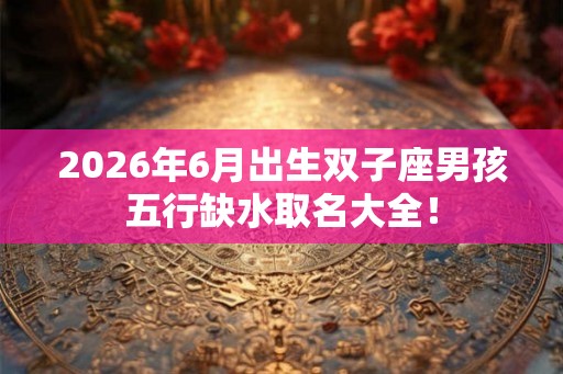 2026年6月出生双子座男孩五行缺水取名大全！