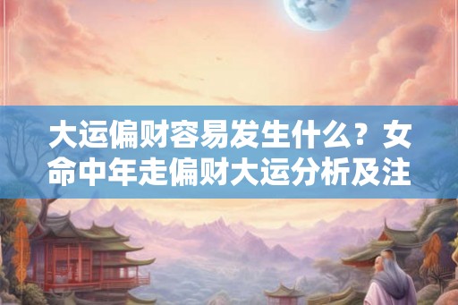 大运偏财容易发生什么?女命中年走偏财大运分析及注意事项 大运偏财容易发生什么?女命中年走偏财大运分析及注意事项