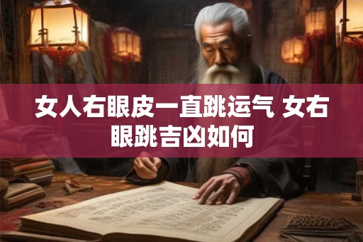 女人右眼皮一直跳运气 女右眼跳吉凶如何
