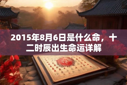 2015年8月6日是什么命,十二时辰出生命运详解 2015年8月6日是什么命,十二时辰出生命运详解