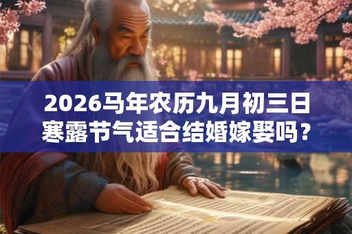 2026马年农历九月初三日寒露节气适合结婚嫁娶吗? 2026马年农历九月初三日寒露节气适合结婚嫁娶吗?
