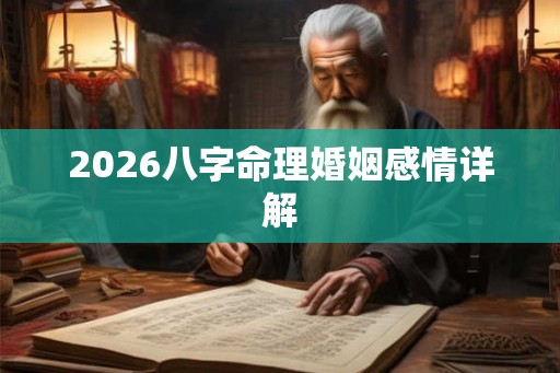 2026八字命理婚姻感情详解