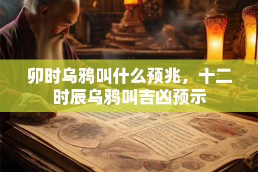 卯时乌鸦叫什么预兆，十二时辰乌鸦叫吉凶预示