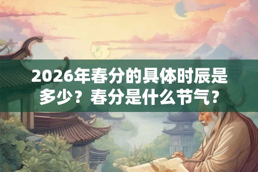 2026年春分的具体时辰是多少？春分是什么节气？
