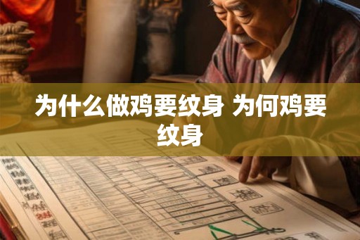 为什么做鸡要纹身 为何鸡要纹身