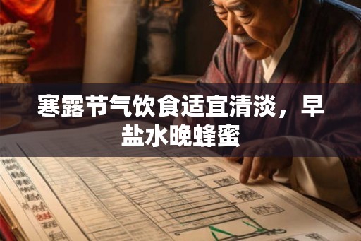 寒露节气饮食适宜清淡，早盐水晚蜂蜜