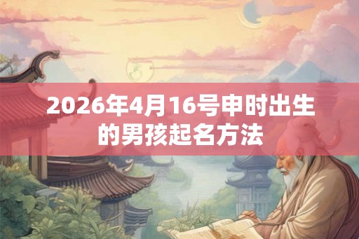 2026年4月16号申时出生的男孩起名方法