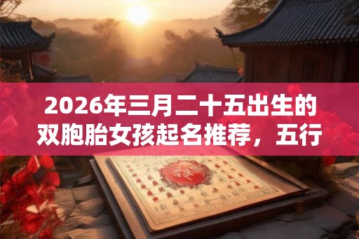 2026年三月二十五出生的双胞胎女孩起名推荐，五行属什么