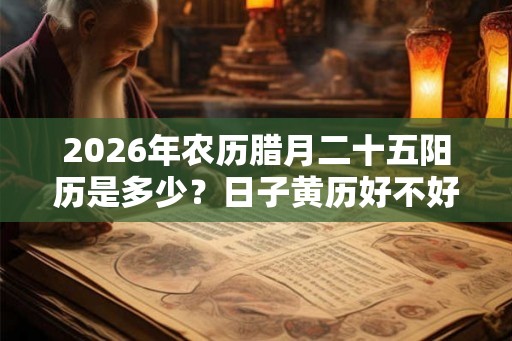 2026年农历腊月二十五阳历是多少？日子黄历好不好？
