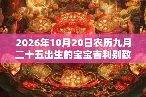 2026年10月20日农历九月二十五出生的宝宝吉利别致名字推荐