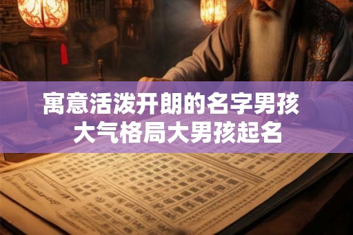 寓意活泼开朗的名字男孩  大气格局大男孩起名