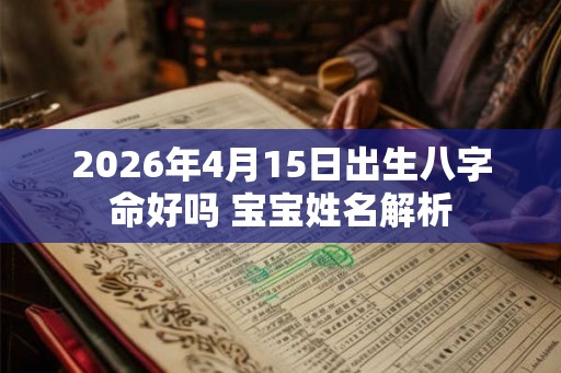 2026年4月15日出生八字命好吗 宝宝姓名解析