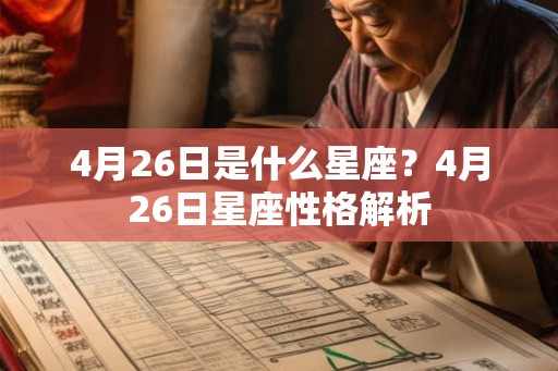 4月26日是什么星座？4月26日星座性格解析