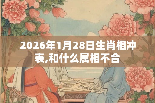 2026年1月28日生肖相冲表,和什么属相不合