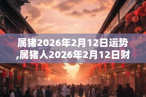 属猪2026年2月12日运势,属猪人2026年2月12日财运,生肖猪2026年2月12日运势